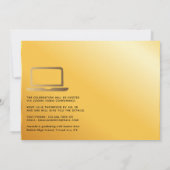 Geometrische Black en Gold Virtual Graduparty Kaart (Achterkant)