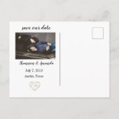 Geometrische blad save the date-briefkaarten aankondigingskaart (Achterkant)