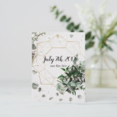 Geometrische blad save the date-briefkaarten aankondigingskaart (Staand voorkant)