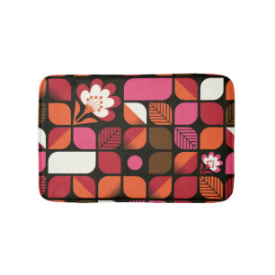 Geometrische bladeren bloemen naadloos patroon badmat