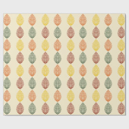 Geometrische bladeren | Herfstkleuren Cadeaupapier