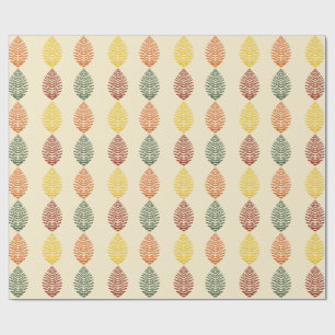 Geometrische bladeren Herfstkleuren Cadeaupapier