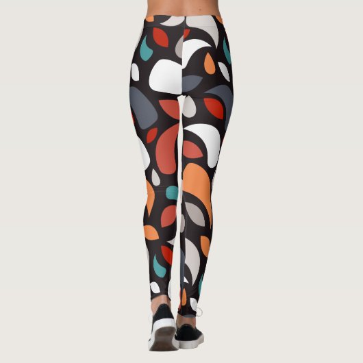 Geometrische bladeren leggings (Achterkant)