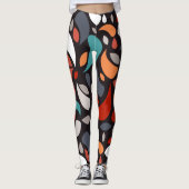 Geometrische bladeren leggings (Voorkant)