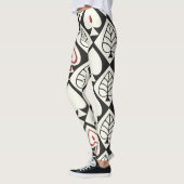 Geometrische bladeren, naadloos natuurlijk patroon leggings (Links)