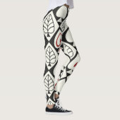 Geometrische bladeren, naadloos natuurlijk patroon leggings (Rechts)