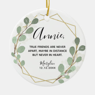 Geometrische bladgroen True Friends keramische ker Keramisch Ornament