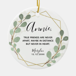 Geometrische bladgroen True Friends keramische ker Keramisch Ornament