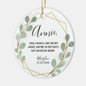 Geometrische bladgroen True Friends keramische ker Keramisch Ornament (Links)