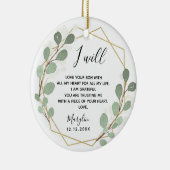 Geometrische bladgroenery Moeder van de Groom Keramisch Ornament (Rechts)