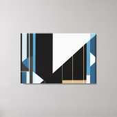 Geometrische Blau en Goud Canvas Afdruk (Voorkant)