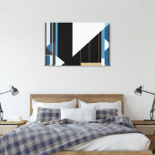 Geometrische Blau en Goud Canvas Afdruk (Insitu (Slaapkamer))