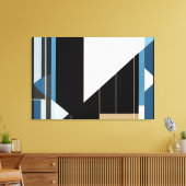 Geometrische Blau en Goud Canvas Afdruk (Insitu (Woonkamer))