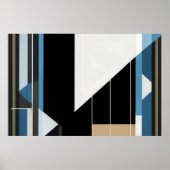 Geometrische Blau en Goud Poster (Voorkant)