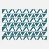 Geometrische blauw-witte driehoek inpakpapier vel (Voorkant 2)