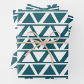 Geometrische blauw-witte driehoek inpakpapier vel (In situ)