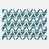 Geometrische blauw-witte driehoek inpakpapier vel (Voorkant)