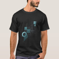 Geometrische Blauwdruk - Abstracte Tech T-Shirt