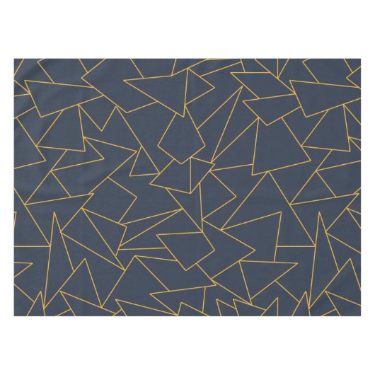 Geometrische blauwdruk en goud van de zeemacht tafelkleed (Voorkant (Horizontaal))