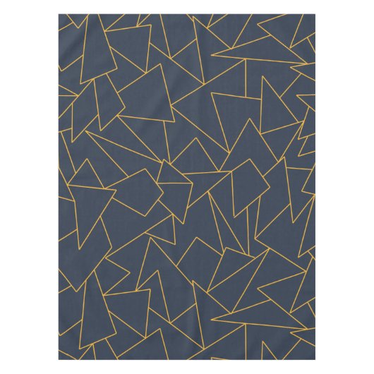 Geometrische blauwdruk en goud van de zeemacht tafelkleed (Voorkant)