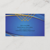 Geometrische blauwe achtergrond visitekaartje (Achterkant)