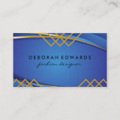 Geometrische blauwe achtergrond visitekaartje (Voorkant)