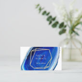 Geometrische Blauwe Agaat Geode Moderne Schoonheid Visitekaartje (Staand voorkant)