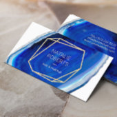 Geometrische Blauwe Agaat Geode Moderne Schoonheid Visitekaartje