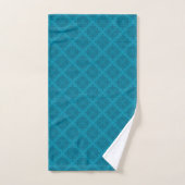 Geometrische blauwe art deco bad handdoek (Handdoek)