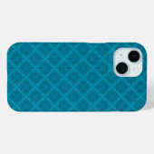 Geometrische blauwe art deco Case-Mate iPhone case (Achterkant (horizontaal))