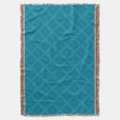 Geometrische blauwe art deco deken (Voorkant Verticaal)