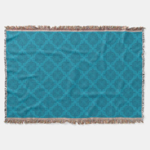Geometrische blauwe art deco deken