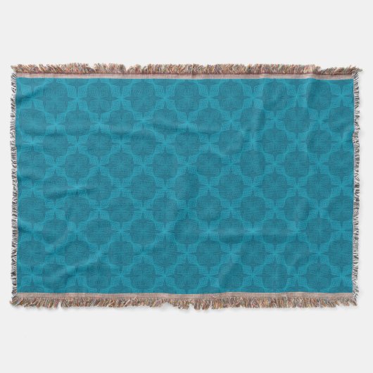Geometrische blauwe art deco deken (Voorkant)