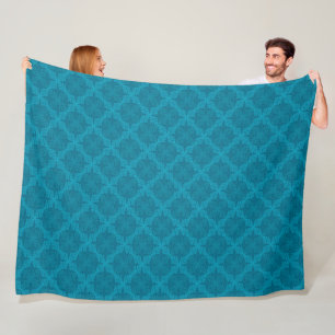 Geometrische blauwe art deco fleece deken
