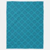 Geometrische blauwe art deco fleece deken (Voorkant)