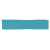 Geometrische blauwe art deco korte tafelloper (Horizontaal)