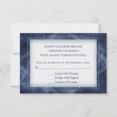 Geometrische blauwe art Deco | Moderne Lijst-respo Kaart (Voorkant)