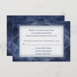 Geometrische blauwe art Deco | Moderne Lijst-respo Kaart