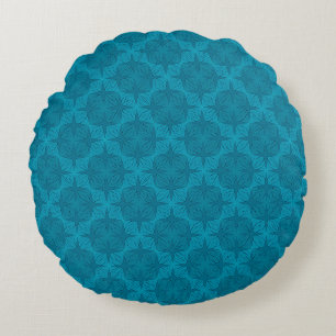 Geometrische blauwe art deco rond kussen