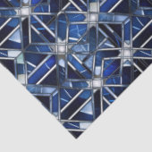 Geometrische Blauwe Art Deco Tissuepapier (Detail)