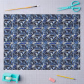 Geometrische Blauwe Art Deco Tissuepapier (Craft)