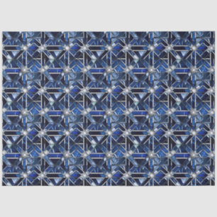 Geometrische Blauwe Art Deco Tissuepapier