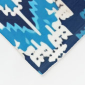 Geometrische blauwe Azteekse gebreide kunst Fleece Deken (Hoek)