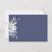 Geometrische blauwe bloemen RSVP-kaart RSVP Kaartje (Achterkant)