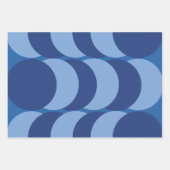 Geometrische blauwe cirkel inpakpapier vel (Voorkant 2)