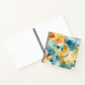 Geometrische Blauwe en Gele Abstracte Waterverf Notitieboek (Binnen)