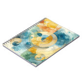 Geometrische Blauwe en Gele Abstracte Waterverf Notitieboek (Linkerzijde)