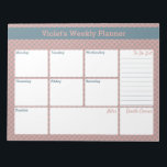 Geometrische blauwe en roze aangepaste wekelijkse  notitieblok<br><div class="desc">Deze stijlvolle weekplanner heeft ruimte voor je dagelijkse noten, een lijst van te doen aanbiedingen, een sectie van algemene noten en een hoek van doedelen. Dit gezegd zijnde, is de sjabloon opstelling klaar voor u om om het even welke sectiepunten aan te passen aan uw behoeften (zoals dat, doelstellingen, dankbaarheid,...</div>