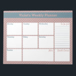 Geometrische blauwe en roze aangepaste wekelijkse  notitieblok<br><div class="desc">Deze stijlvolle weekplanner heeft ruimte voor je dagelijkse noten, een lijst van te doen aanbiedingen, een sectie van algemene noten en een hoek van doedelen. Dit gezegd zijnde, is de sjabloon opstelling klaar voor u om om het even welke sectiepunten aan te passen aan uw behoeften (zoals dat, doelstellingen, dankbaarheid,...</div>