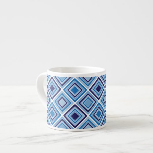 Geometrische blauwe Espresso Mok (Links)